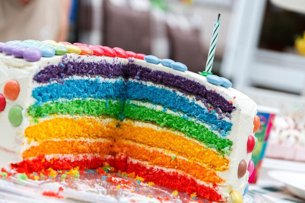 Torta arcobaleno al kefir di latte